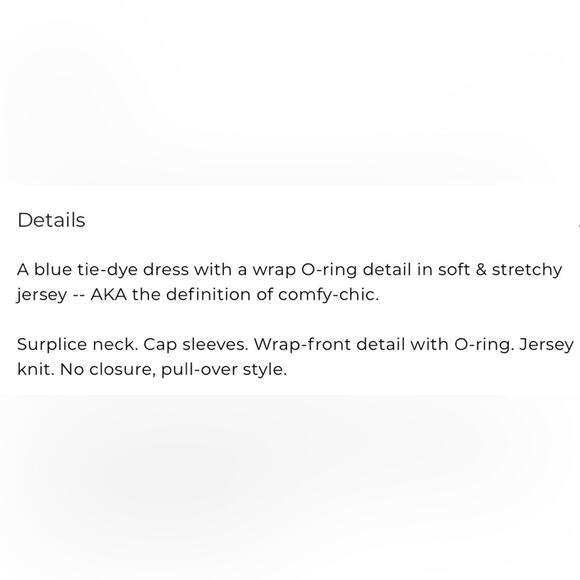 Lane Bryant Blue Tie Dye Stretch Knit O ring Wrap Cap Sleeve Dress 22 24 Petite - Picture 14 of 14